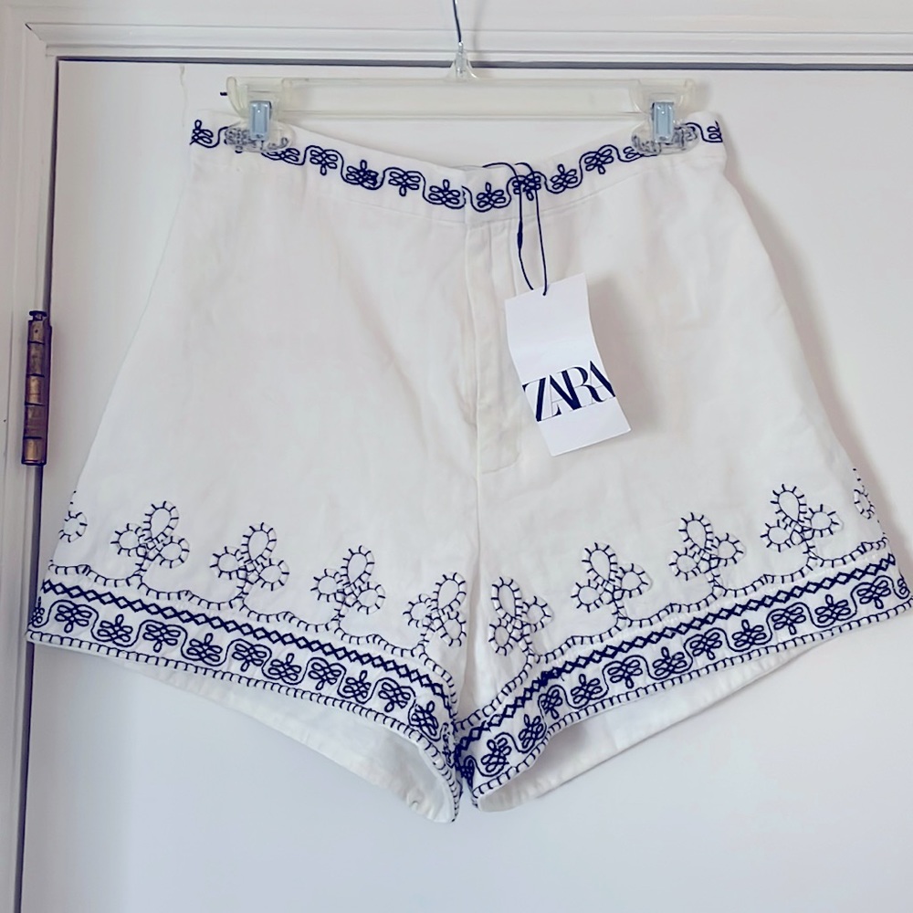 Zara embroidery shorts